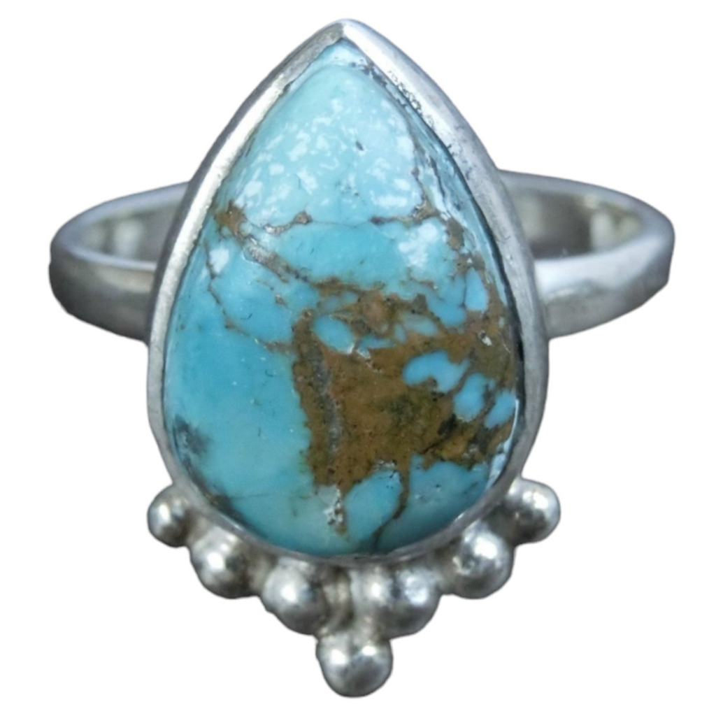 tibetan turquoise ring sterling silver by noomaad