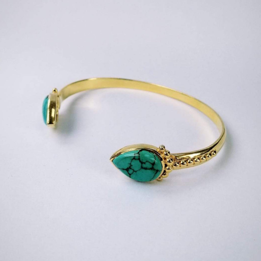 turquoise drop cuff bracelet