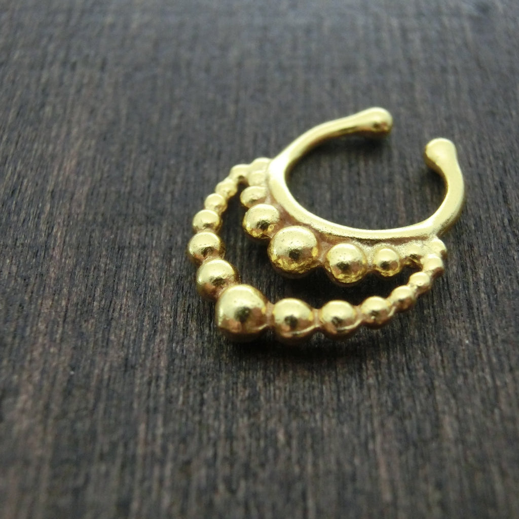 gold fake septum nose ring