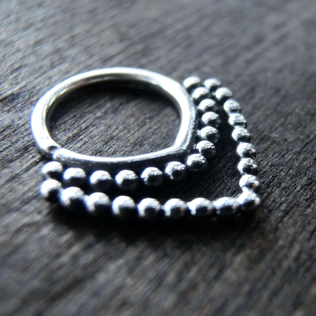 septum silver triangle double banded