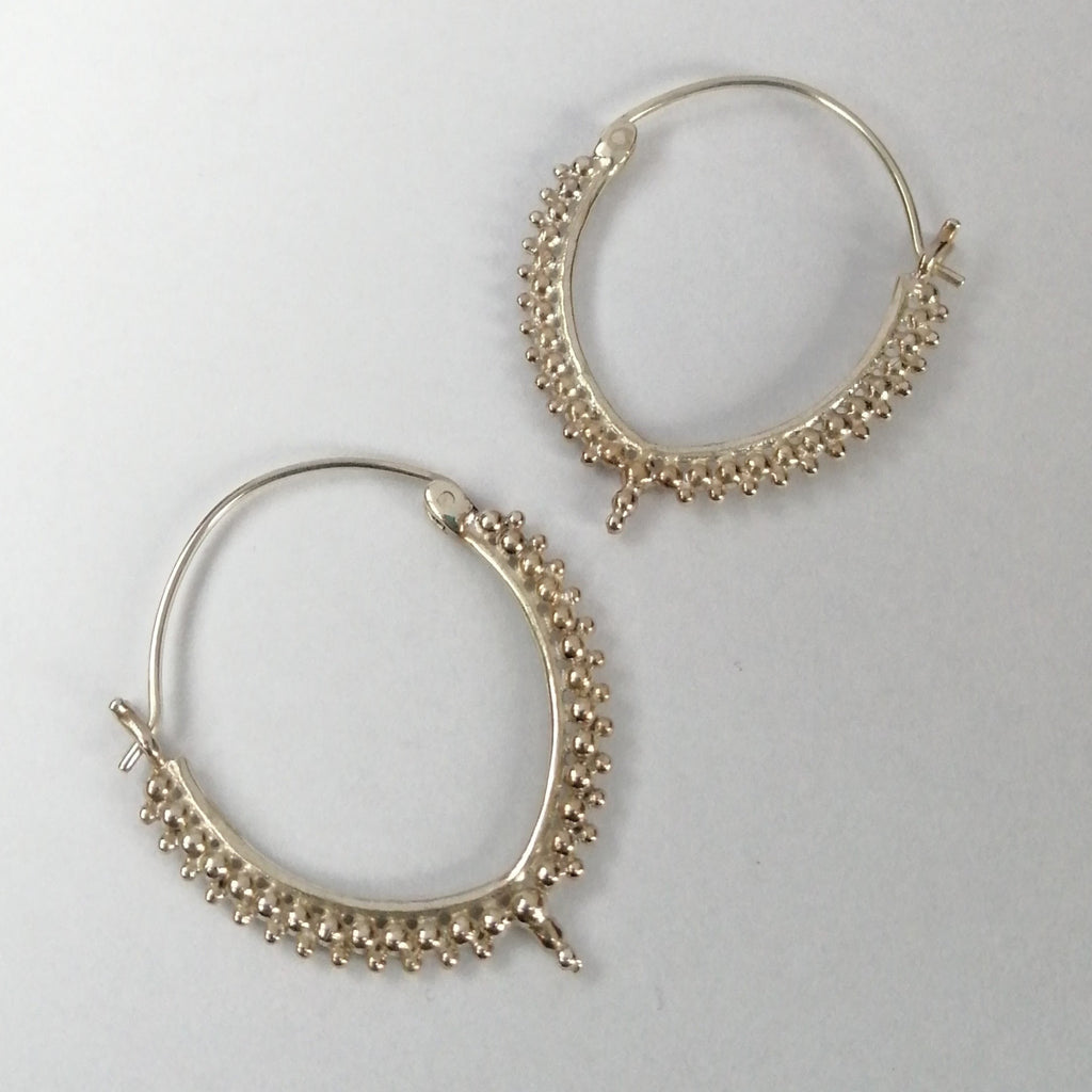 ornamental hoop earrings sterling silver