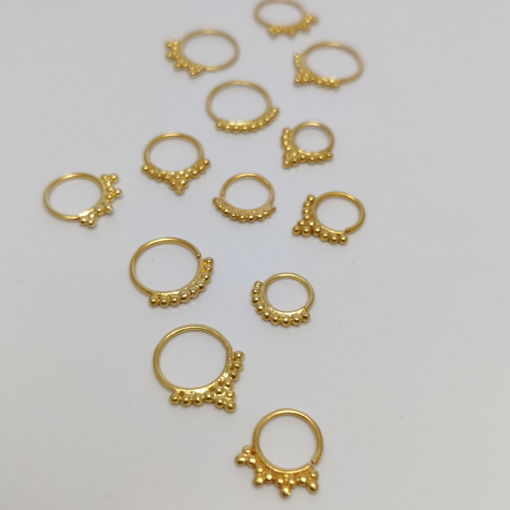 dainty gold piercing rings
