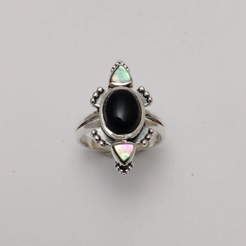 black onyx silver ring noomaad
