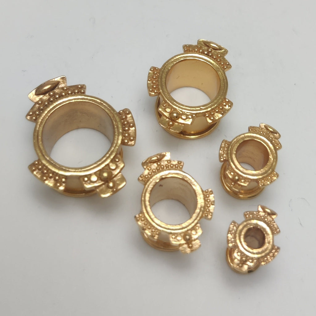 tunnel earrings brass 4 to 12 mm