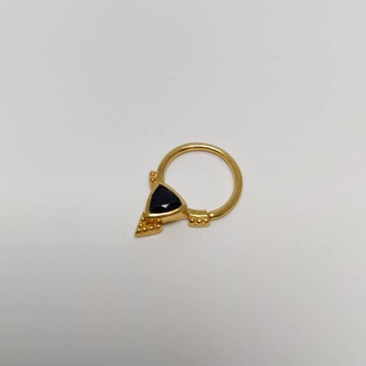 Ritual Gold Septum Jewelry with Amethyst, Black Onyx, Garnet or Smokey Quartz