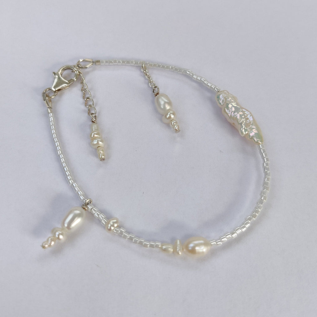 Pearl Bracelet with Glass Beads and Charms