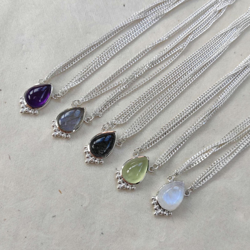 Silver Head Chain with gemstone