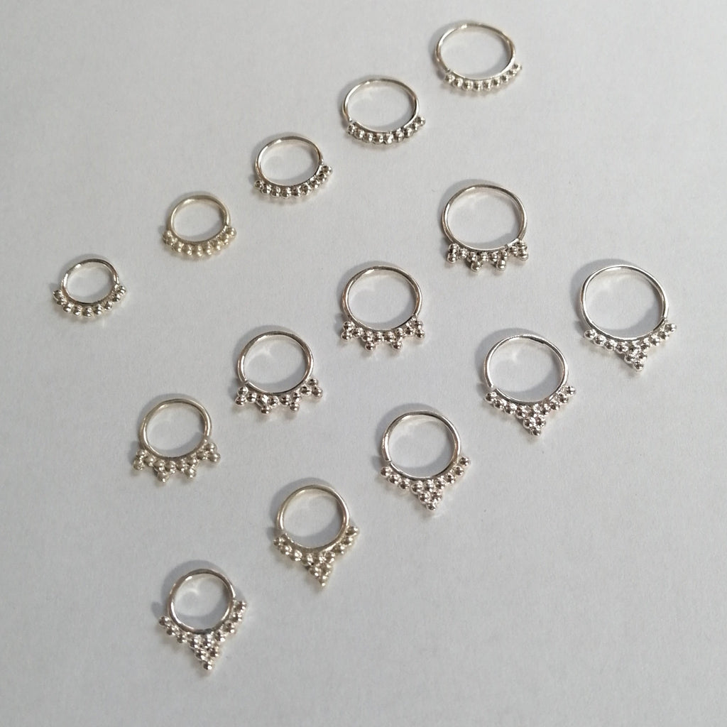 dainty silver piercing rings