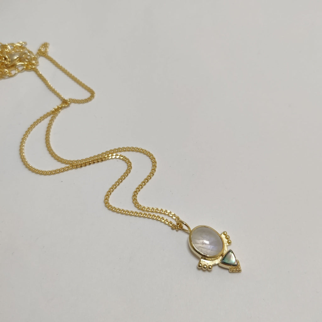 dainty moonstone necklace bohemian style by noomaad