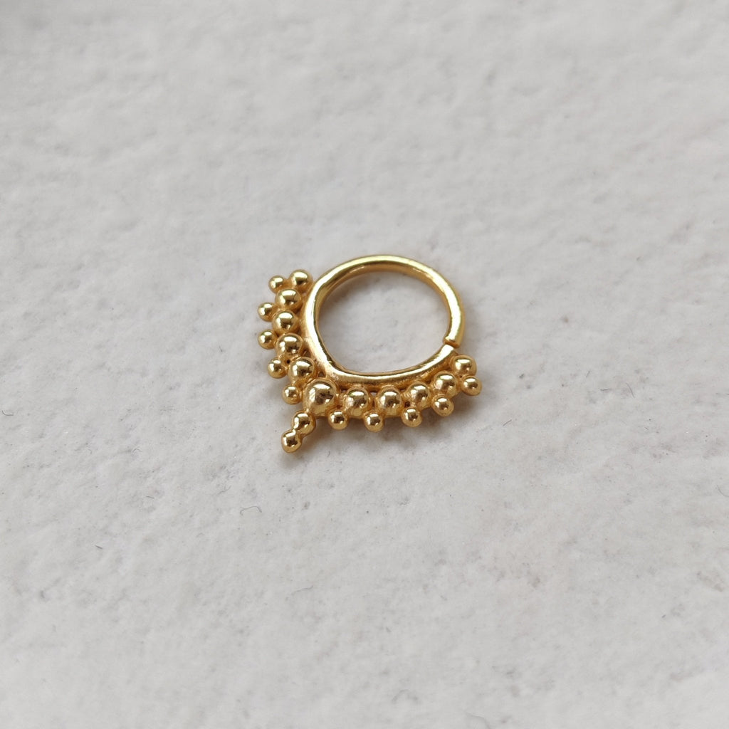 septum jewelry nose ring, gold