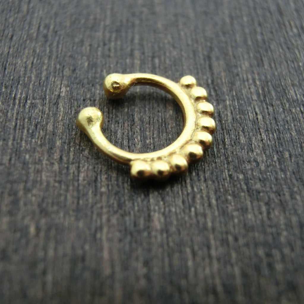 faux septum nose ring gold