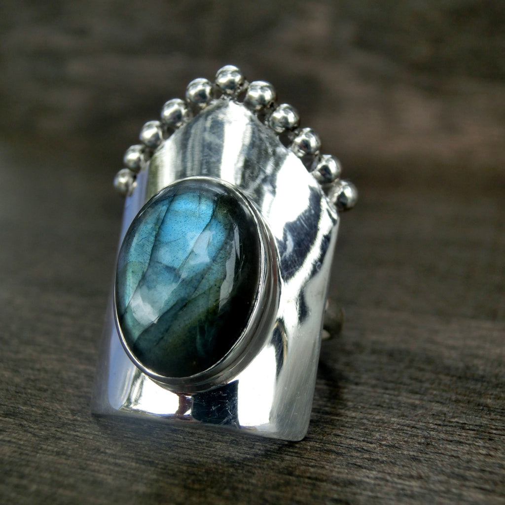 labradorite silver ring