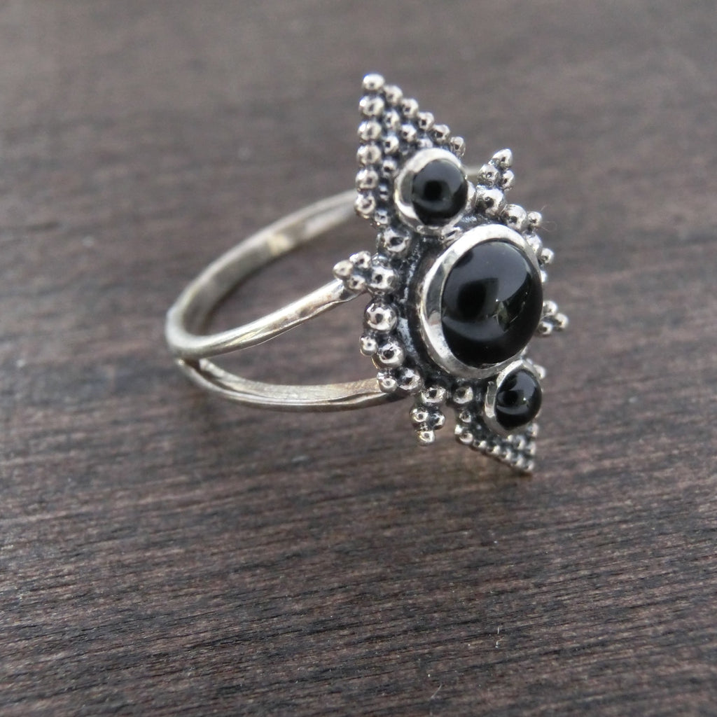 black onyx ring sterling silver