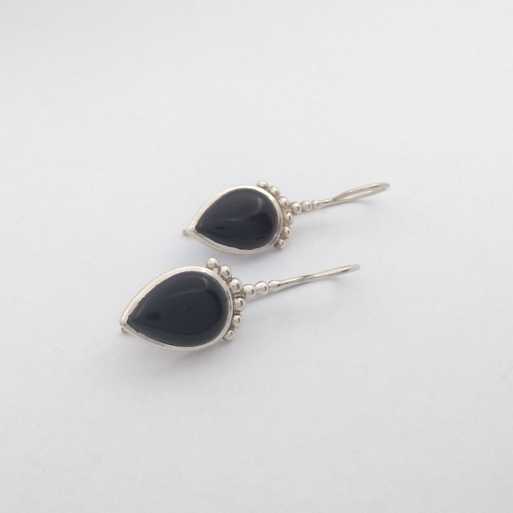 sterling silver earrings black onyx