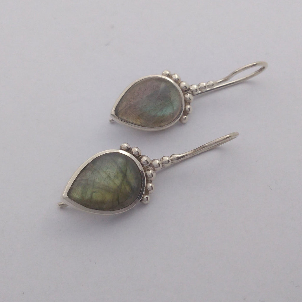 labradorite silver earrings 