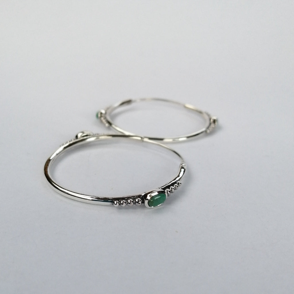 turquoise silver hoop earrings