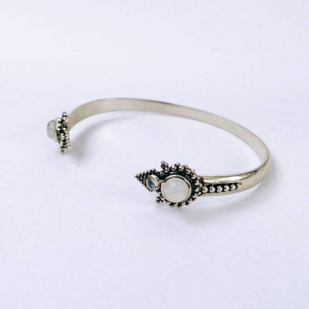 moonstone cuff bracelet sterling silver