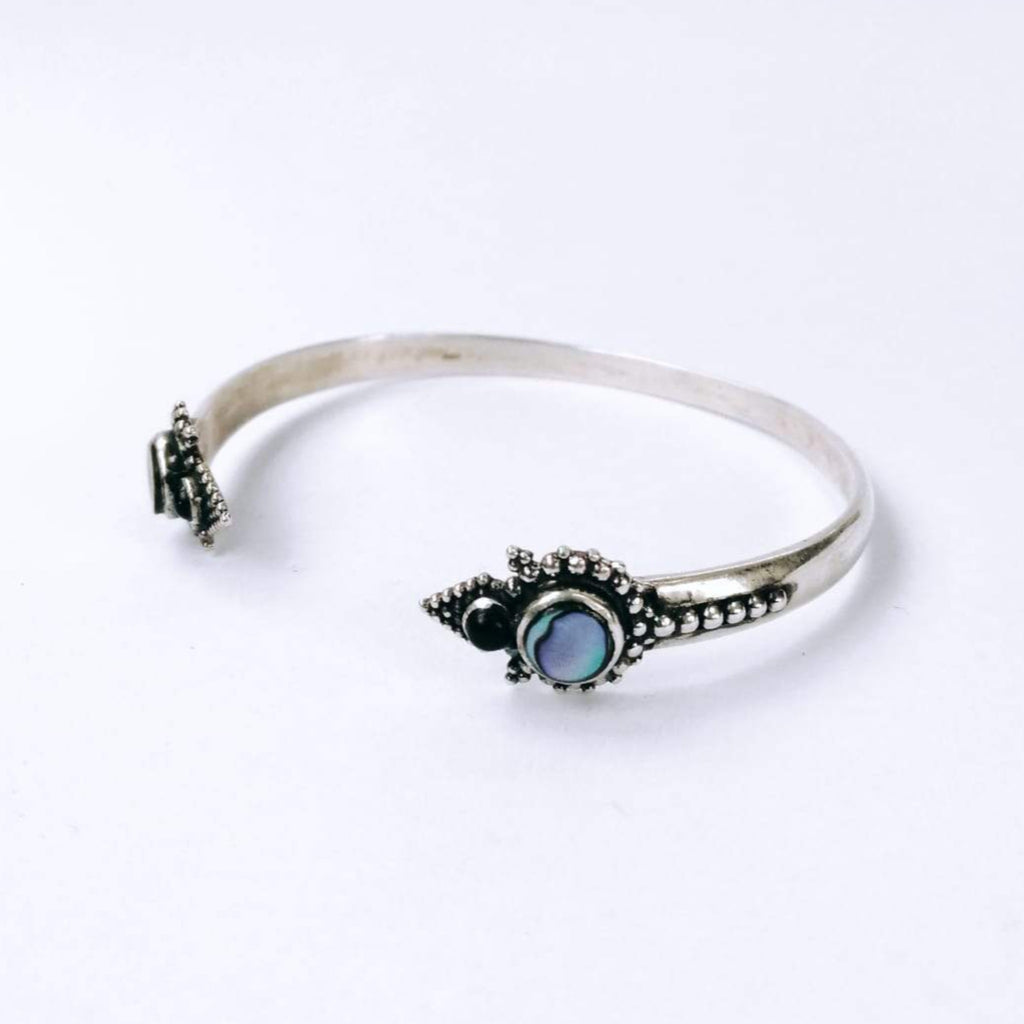 cuff bracelet sterling silver abalone shell