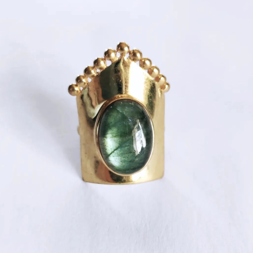 labradorite brass ring on sale
