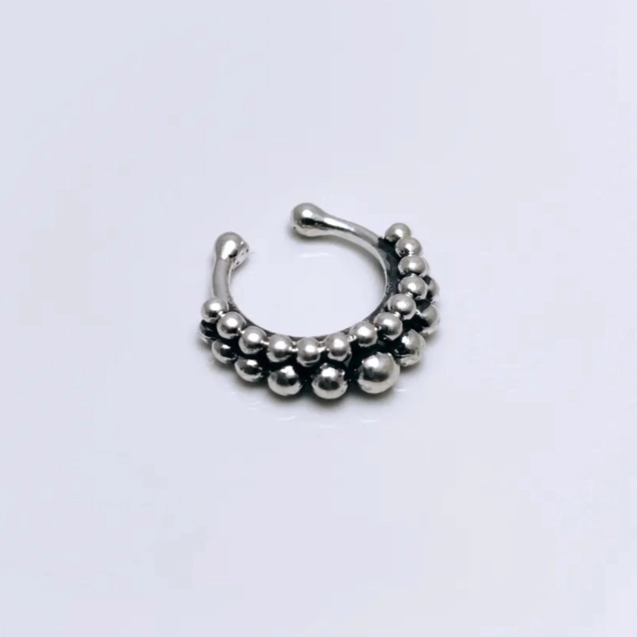 Buy VAMA FASHIONS Non Piercing NosePin Pressing Type Clip on Oxidised Black Silver  Nose Ring Stud for Girls Women at Amazon.in