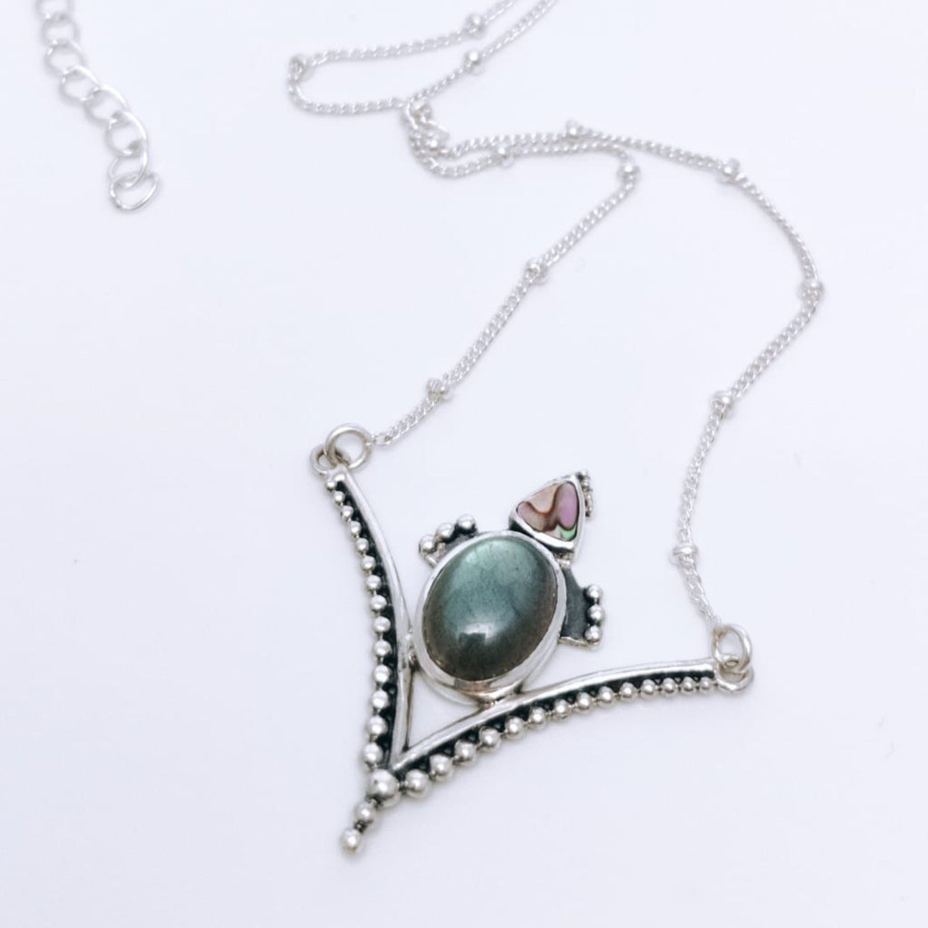 labradorite silver necklace