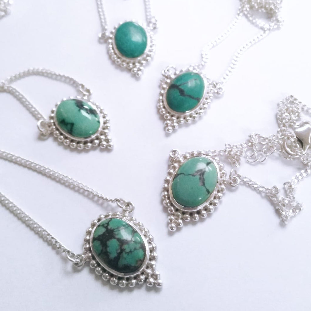 turquoise silver necklace