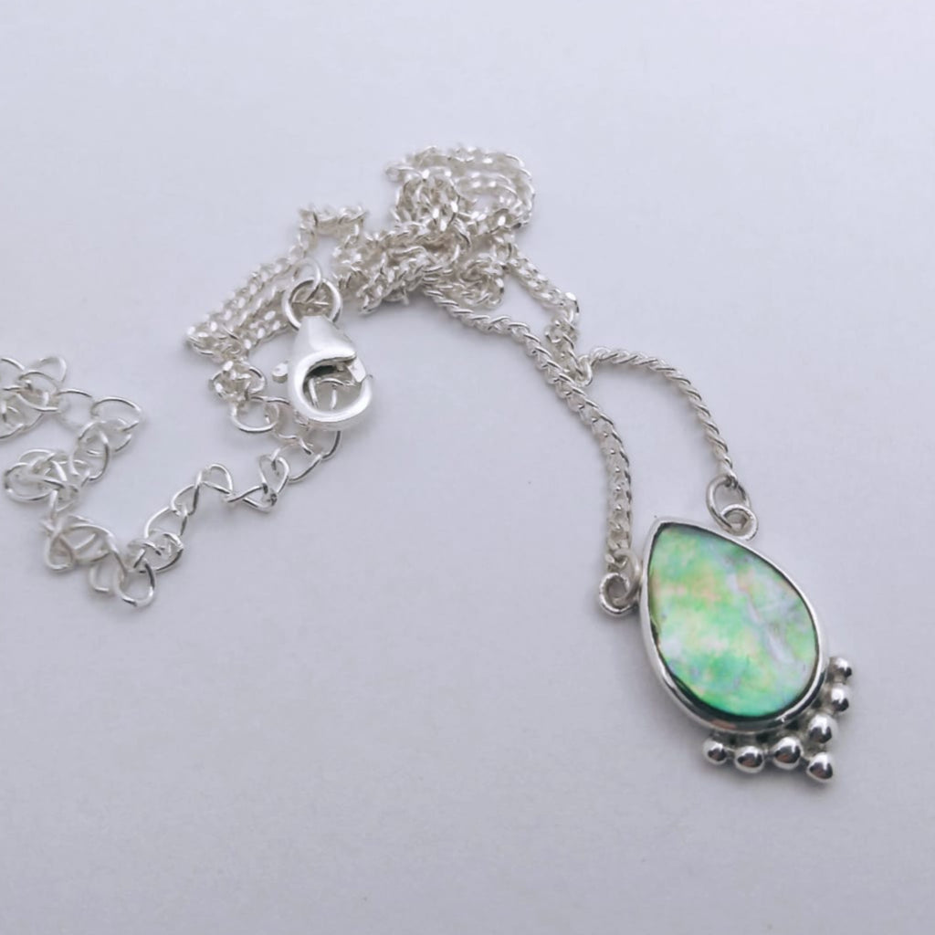 drop necklace sterling silver abalone shell