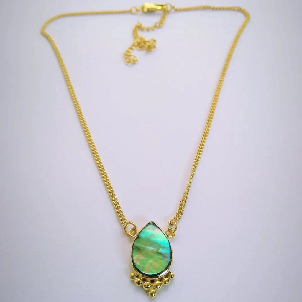 abalone shell necklace drop shape