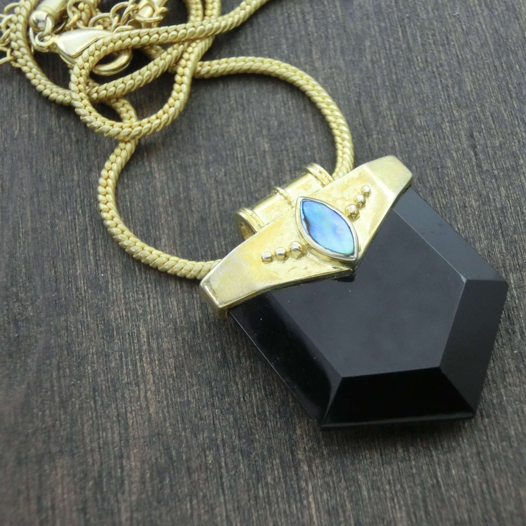 crystal necklace black onyx alternative jewelry