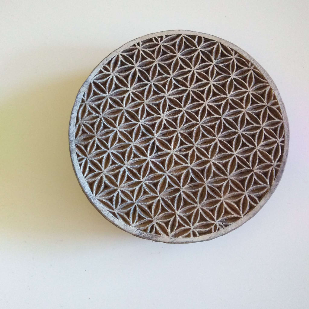 flower of life wood stamp