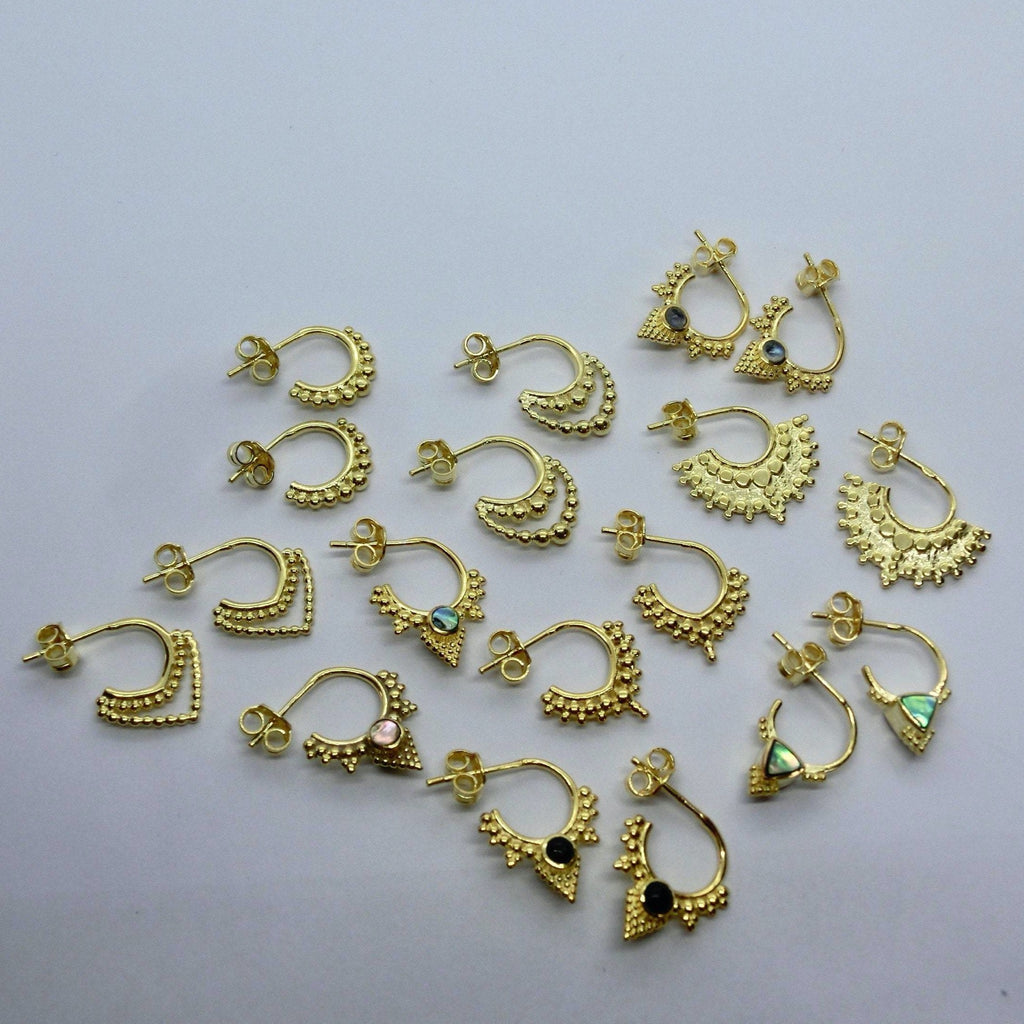 small tribal brass earrings collection
