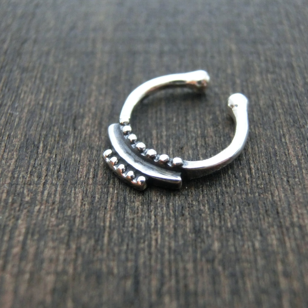 sterling silver faux septum