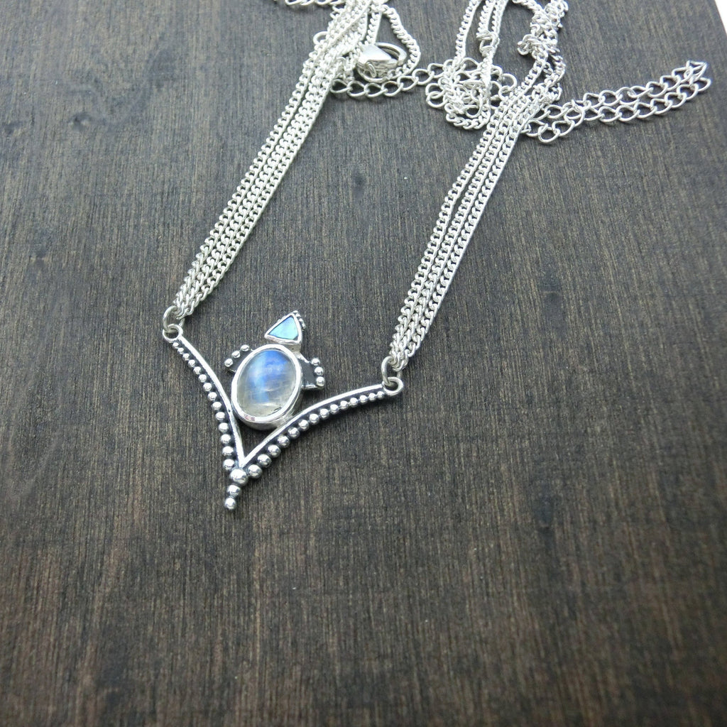 moonstone head chain silver