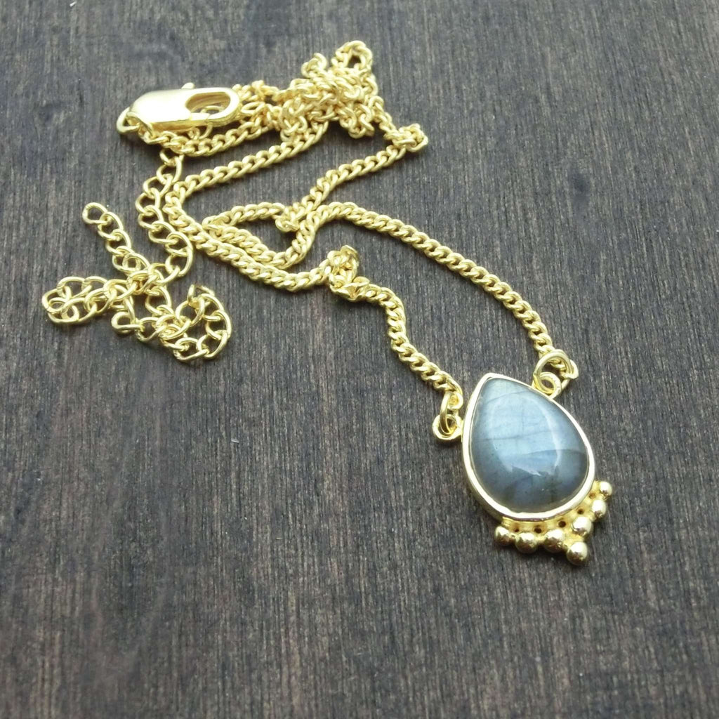 labradorite necklace brass gemstone pendant