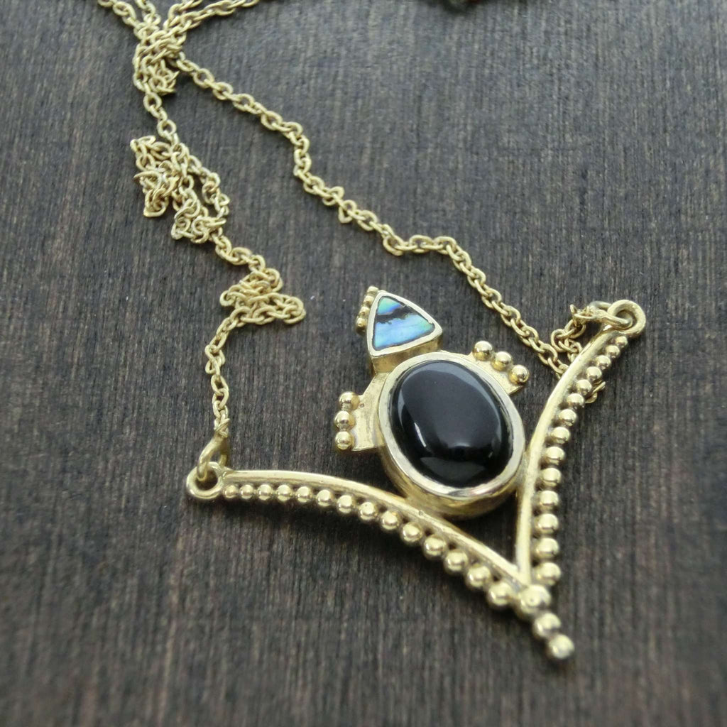 gemstone necklace black onyx details