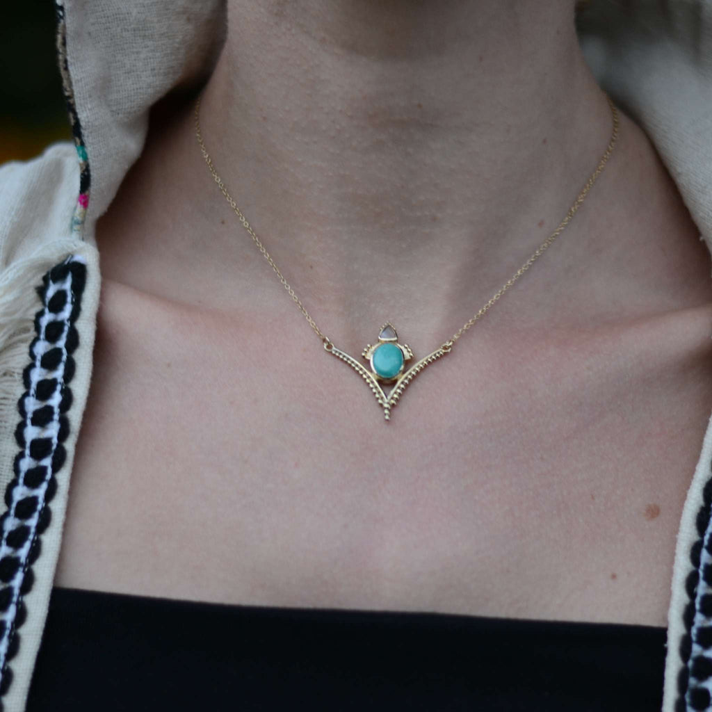 turquoise necklace brass ritual